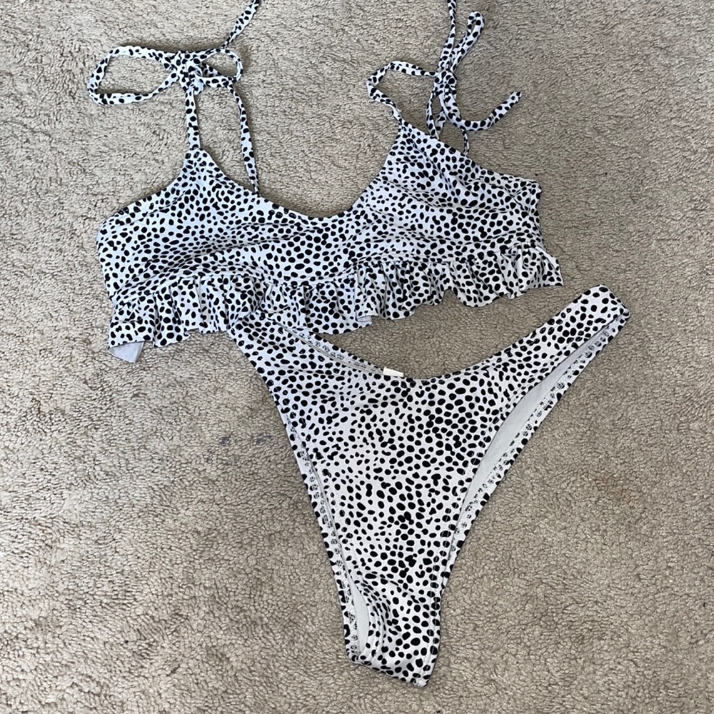 Animal Print Bikini with Tie Straps